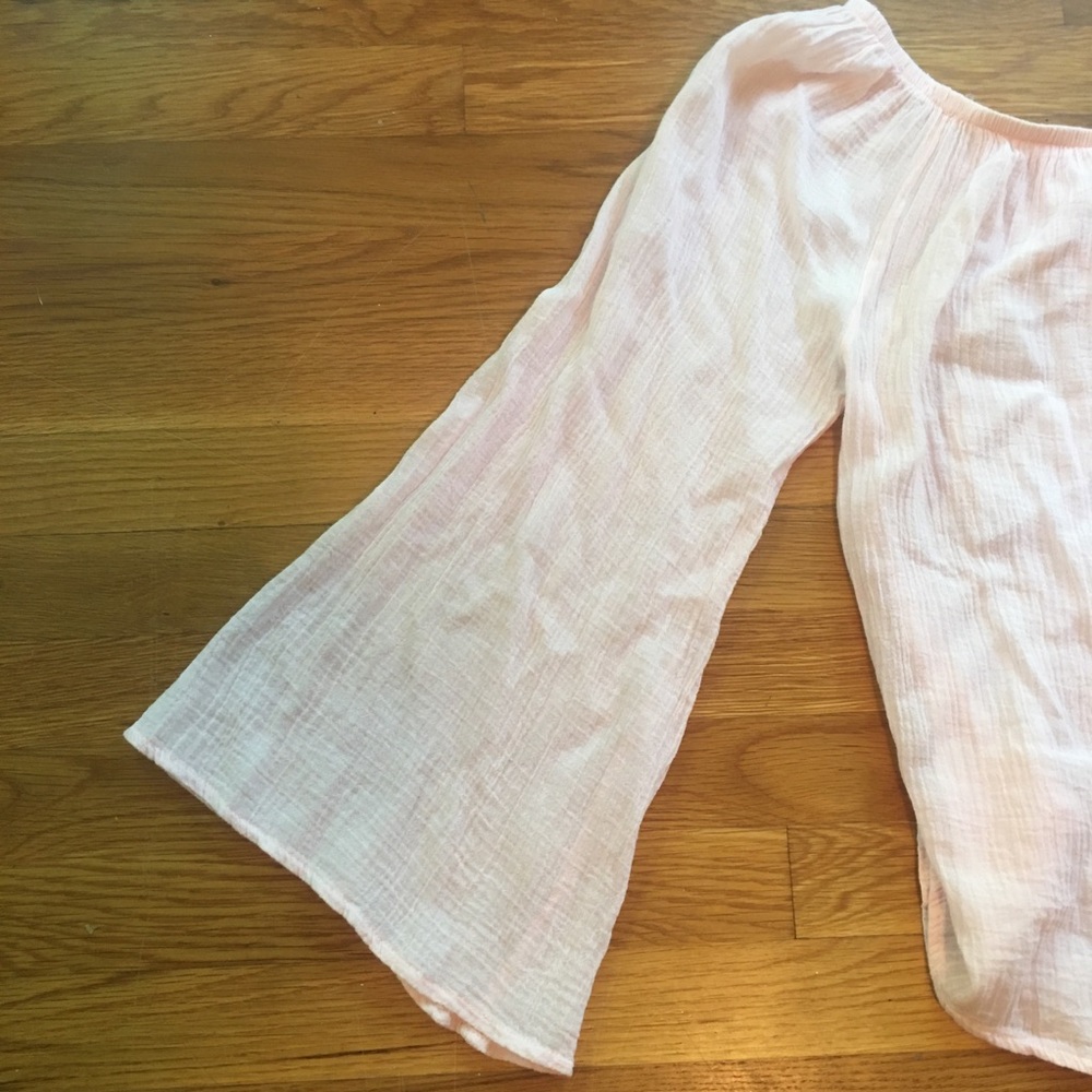 bobi women’s Peasant Blouse Sz M pale pink - Picture 5 of 5